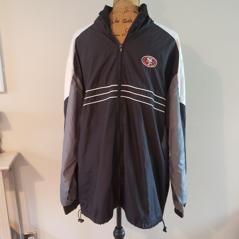 NFL San Francisco 49ers Football Jacket Men's 2XL Colorblock Embroidered EUC